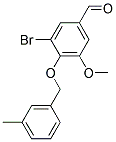 3-BROMO-5-METHOXY-4-[(3-METHYLBENZYL)OXY]BENZALDEHYDE 结构式