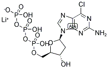 2-AMINO-6-CHLOROPURINE-2'-DEOXYRIBOSIDE-5'-TRIPHOSPHATE LITHIUM SALT 结构式