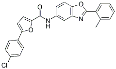 5-(4-Chlorophenyl)-N-[2-(2-methylphenyl)-1,3-benzoxazol-5-yl]-2-furamide 结构式