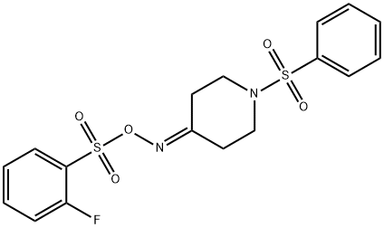 4-(([(2-FLUOROPHENYL)SULFONYL]OXY)IMINO)-1-(PHENYLSULFONYL)PIPERIDINE 结构式