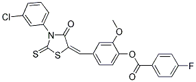 4-{(E)-[3-(3-CHLOROPHENYL)-4-OXO-2-THIOXO-1,3-THIAZOLIDIN-5-YLIDENE]METHYL}-2-METHOXYPHENYL 4-FLUOROBENZOATE 结构式