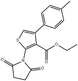 ETHYL 2-(2,5-DIOXOPYRROLIDIN-1-YL)-4-(4-METHYLPHENYL)THIOPHENE-3-CARBOXYLATE 结构式