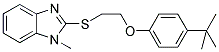 2-([2-(4-TERT-BUTYLPHENOXY)ETHYL]THIO)-1-METHYL-1H-BENZIMIDAZOLE 结构式