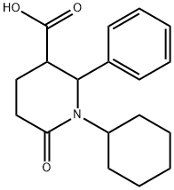 1-CYCLOHEXYL-6-OXO-2-PHENYL-3-PIPERIDINECARBOXYLIC ACID 结构式