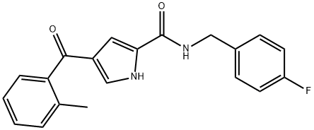 N-(4-FLUOROBENZYL)-4-(2-METHYLBENZOYL)-1H-PYRROLE-2-CARBOXAMIDE 结构式