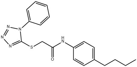 N-(4-Butylphenyl)-2-[(1-phenyl-1H-1,2,3,4-tetraazol-5-yl)sulfanyl]acetamide 结构式