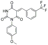 (5Z)-1-(4-METHOXYPHENYL)-5-[3-(TRIFLUOROMETHYL)BENZYLIDENE]PYRIMIDINE-2,4,6(1H,3H,5H)-TRIONE 结构式