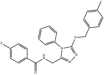 4-FLUORO-N-((5-[(4-METHYLBENZYL)SULFANYL]-4-PHENYL-4H-1,2,4-TRIAZOL-3-YL)METHYL)BENZENECARBOXAMIDE 结构式