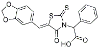 [5-(1,3-BENZODIOXOL-5-YLMETHYLENE)-4-OXO-2-THIOXO-1,3-THIAZOLIDIN-3-YL](PHENYL)ACETIC ACID 结构式