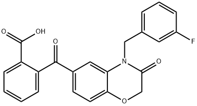 2-([4-(3-FLUOROBENZYL)-3-OXO-3,4-DIHYDRO-2H-1,4-BENZOXAZIN-6-YL]CARBONYL)BENZENECARBOXYLIC ACID 结构式