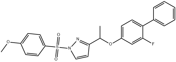 2-FLUORO[1,1'-BIPHENYL]-4-YL 1-(1-[(4-METHOXYPHENYL)SULFONYL]-1H-PYRAZOL-3-YL)ETHYL ETHER 结构式