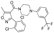 3-(2,6-DICHLOROPHENYL)-5-METHYLISOXAZOL-4-YL 4-(3-(TRIFLUOROMETHYL)PHENYL)PIPERAZINYL KETONE 结构式