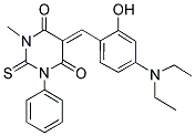 (Z)-5-(4-(DIETHYLAMINO)-2-HYDROXYBENZYLIDENE)-3-METHYL-1-PHENYL-2-THIOXO-DIHYDROPYRIMIDINE-4,6(1H,5H)-DIONE 结构式
