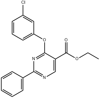 ETHYL 4-(3-CHLOROPHENOXY)-2-PHENYL-5-PYRIMIDINECARBOXYLATE 结构式