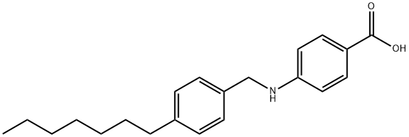 4-[(4-HEPTYLBENZYL)AMINO]BENZENECARBOXYLIC ACID 结构式