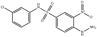 N-(3-氯苯基)-4-肼基-3-硝基苯-1-磺酰胺 结构式