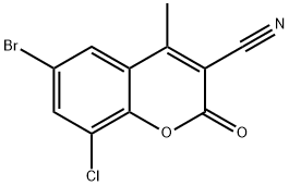 6-BROMO-8-CHLORO-3-CYANO-4-METHYLCOUMARIN 结构式
