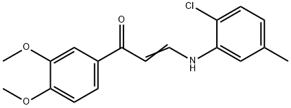 3-(2-CHLORO-5-METHYLANILINO)-1-(3,4-DIMETHOXYPHENYL)-2-PROPEN-1-ONE 结构式