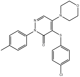 4-[(4-CHLOROPHENYL)SULFANYL]-2-(4-METHYLPHENYL)-5-MORPHOLINO-3(2H)-PYRIDAZINONE 结构式