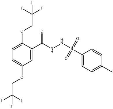 N'-[2,5-BIS(2,2,2-TRIFLUOROETHOXY)BENZOYL]-4-METHYLBENZENESULFONOHYDRAZIDE 结构式