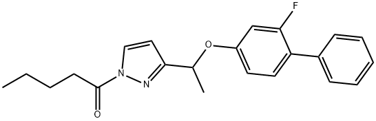 1-(3-(1-[(2-Fluoro[1,1'-biphenyl]-4-yl)oxy]ethyl)-1H-pyrazol-1-yl)-1-pentanone 结构式