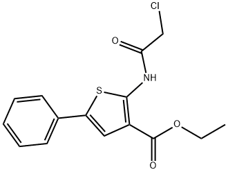 2-[(氯乙酰基)氨基]-5-苯基噻吩-3-甲酸乙酯 结构式
