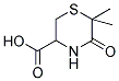 6,6-DIMETHYL-5-OXO-3-THIOMORPHOLINECARBOXYLIC ACID 结构式