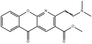 ETHYL 2-[2-(DIMETHYLAMINO)VINYL]-5-OXO-5H-CHROMENO[2,3-B]PYRIDINE-3-CARBOXYLATE 结构式