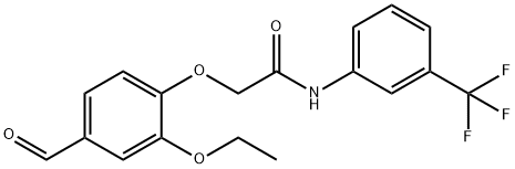 2-(2-乙氧基-4-甲酰苯氧基)-N-[3-(三氟甲基)苯基]乙酰胺 结构式