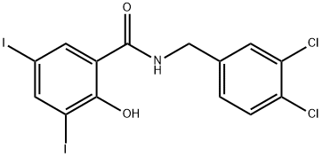N-(3,4-Dichlorobenzyl)-2-hydroxy-3,5-diiodobenzenecarboxamide 结构式
