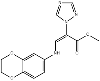 METHYL (E)-3-(2,3-DIHYDRO-1,4-BENZODIOXIN-6-YLAMINO)-2-(1H-1,2,4-TRIAZOL-1-YL)-2-PROPENOATE 结构式