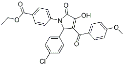 ETHYL 4-(2-(4-CHLOROPHENYL)-4-HYDROXY-3-(4-METHOXYBENZOYL)-5-OXO-2H-PYRROL-1(5H)-YL)BENZOATE 结构式