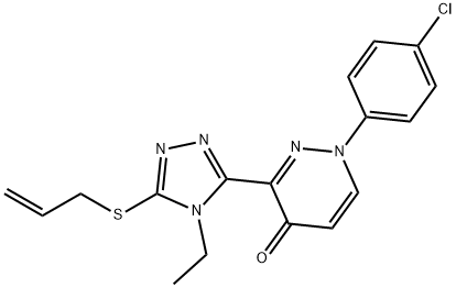 3-[5-(ALLYLSULFANYL)-4-ETHYL-4H-1,2,4-TRIAZOL-3-YL]-1-(4-CHLOROPHENYL)-4(1H)-PYRIDAZINONE 结构式