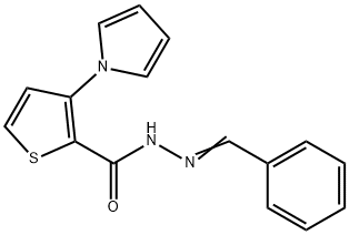 N'-[(Z)-PHENYLMETHYLIDENE]-3-(1H-PYRROL-1-YL)-2-THIOPHENECARBOHYDRAZIDE 结构式