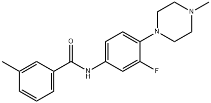 N-[3-FLUORO-4-(4-METHYLPIPERAZINO)PHENYL]-3-METHYLBENZENECARBOXAMIDE 结构式