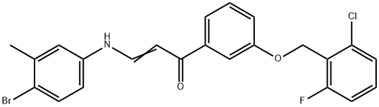 (E)-3-(4-BROMO-3-METHYLANILINO)-1-(3-[(2-CHLORO-6-FLUOROBENZYL)OXY]PHENYL)-2-PROPEN-1-ONE 结构式