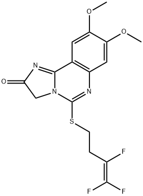 8,9-DIMETHOXY-5-[(3,4,4-TRIFLUORO-3-BUTENYL)SULFANYL]IMIDAZO[1,2-C]QUINAZOLIN-2(3H)-ONE 结构式