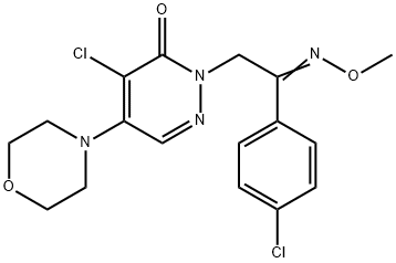 4-CHLORO-2-[2-(4-CHLOROPHENYL)-2-(METHOXYIMINO)ETHYL]-5-MORPHOLINO-3(2H)-PYRIDAZINONE 结构式