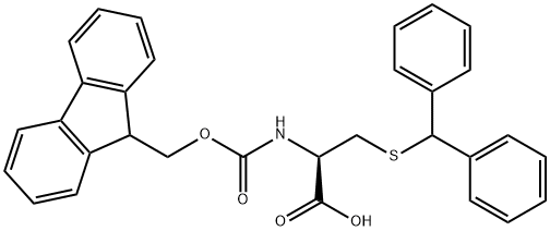 S-(二苯基甲基)-N-[芴甲氧羰基]-L-半胱氨酸 结构式