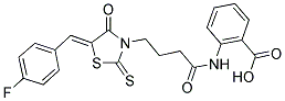 2-((4-[(5Z)-5-(4-FLUOROBENZYLIDENE)-4-OXO-2-THIOXO-1,3-THIAZOLIDIN-3-YL]BUTANOYL)AMINO)BENZOIC ACID 结构式