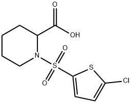 1-[(5-氯-2-噻吩基)磺酰基]哌啶-2-羧酸 结构式