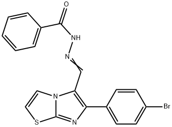 N'-((E)-[6-(4-BROMOPHENYL)IMIDAZO[2,1-B][1,3]THIAZOL-5-YL]METHYLIDENE)BENZENECARBOHYDRAZIDE 结构式