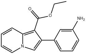 2-(3-AMINO-PHENYL)-INDOLIZINE-1-CARBOXYLIC ACID ETHYL ESTER 结构式