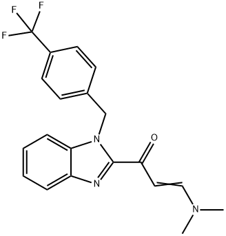 (Z)-3-(DIMETHYLAMINO)-1-(1-[4-(TRIFLUOROMETHYL)BENZYL]-1H-1,3-BENZIMIDAZOL-2-YL)-2-PROPEN-1-ONE 结构式