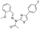 N-[4-(4-FLUOROPHENYL)-1,3-THIAZOL-2-YL]-N'-[(1E)-(2-METHOXYPHENYL)METHYLENE]ACETOHYDRAZIDE 结构式