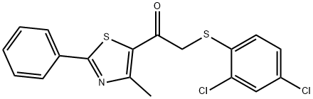 2-[(2,4-DICHLOROPHENYL)SULFANYL]-1-(4-METHYL-2-PHENYL-1,3-THIAZOL-5-YL)-1-ETHANONE 结构式