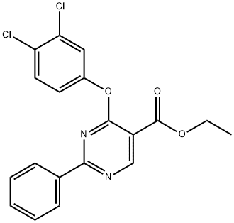 ETHYL 4-(3,4-DICHLOROPHENOXY)-2-PHENYL-5-PYRIMIDINECARBOXYLATE 结构式