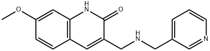 7-METHOXY-3-([(PYRIDIN-3-YLMETHYL)-AMINO]-METHYL)-1H-QUINOLIN-2-ONE 结构式