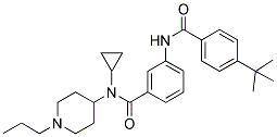 3-[(4-TERT-BUTYLBENZOYL)AMINO]-N-CYCLOPROPYL-N-(1-PROPYLPIPERIDIN-4-YL)BENZAMIDE 结构式