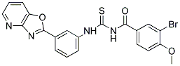 3-BROMO-4-METHOXY-N-{[(3-[1,3]OXAZOLO[4,5-B]PYRIDIN-2-YLPHENYL)AMINO]CARBONOTHIOYL}BENZAMIDE 结构式